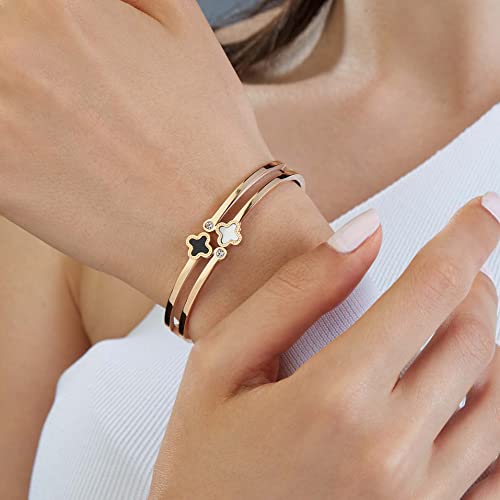 Pera Jewelry 14K Gold Plated Bangle Bracelet, Zirconia Simulate Diamond Bangle For Women With Gift Box, Buckled Nail Cuff Bold Bracelet #TOP1