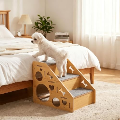 Escalera de madera para mascotas estructura robusta de interior 8