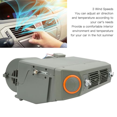 Gruppo Evaporatore Aria Condizionata Regolazione della Temperatura a 3 velocità Sotto il Cruscotto Evaporatore per Auto Camion Camper(DC24V 4A) (12V)