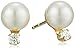 14k Yellow Gold Freshwater Cultured Pearl and Cubic Zirconia Stud Earrings (5.75 mm)
