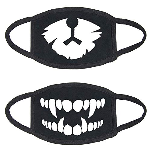 YOROZUCERY Mouth Mask Unisex Anti Dust Kawaii Muffle Mask Half Face Mask Reusable Cotton for Men Women 2Pcs