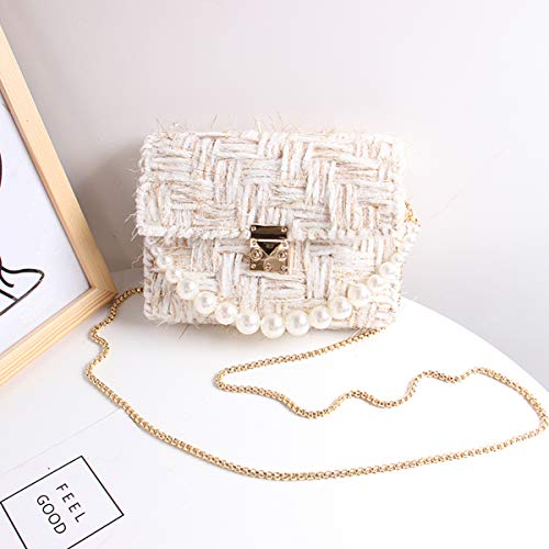 Exceart 2 peças de alça de bolsa de pérolas curtas com alças decorativas de substituição com fivelas