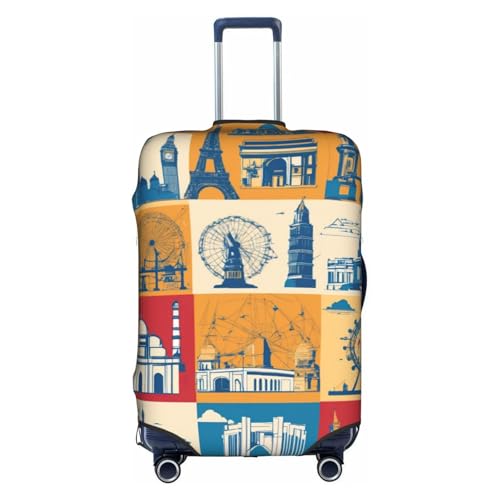 Housse de protection pour valise anti rayure motif London bagage cabine blanc