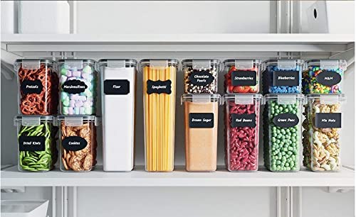 Miniatura 7 de Hibisaws 42l Alta Capacidad Juego De 24 Recipientes De Almacenamiento Para Cocina, Sin Bisfenol A, Plástico Con Tapa, Recipiente De Almacenamiento Para Alimentos 24-A