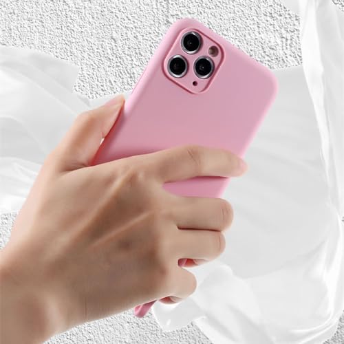 Coque silicone liquide iPhone 13 rose protégeant des chutes avec cordon amovible - 2