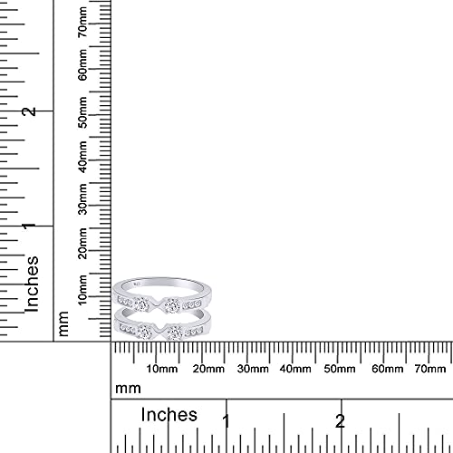 AFFY 1 Ct. Three Stone Ring Guard Enhancer in 14k Gold Over Sterling Silver with Cubic Zirconia4