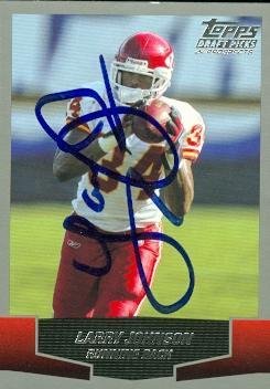 Autograph Warehouse 73763 Larry Johnson Autographed Football Card Kansas City Chiefs 2004 Topps Rookie No 103