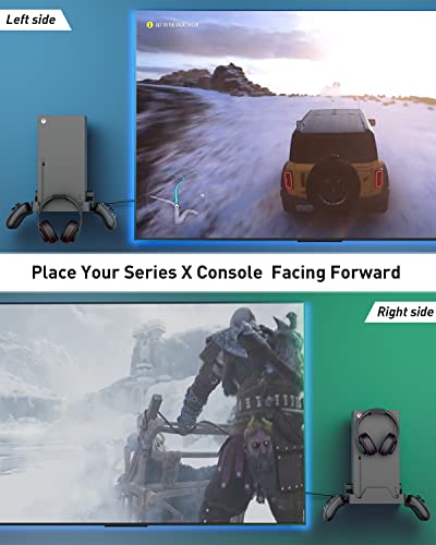 Wiilkac Wall Mount For Xbox Series X, 4 In 1 Wall Mount Kit For Xbox Series X With Two Controller Holders & Headphone Hook, Integrated And Ventilation Design, Console Can Face Forward #TOP1