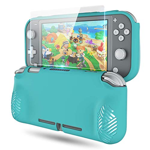 Grips Cover for Nintendo Switch Lite,OIVO Ergonomic Protective TPU Case Cover for Nintendo Switch Lite with Shock-Absorption and Anti-Scratch Design-1× HD Glass Screen Protector Included