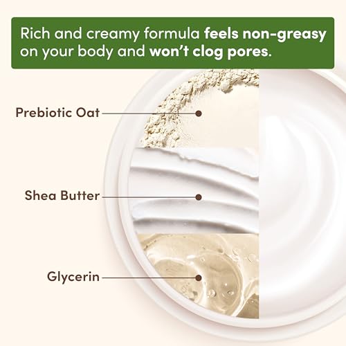 Aveeno Daily Moisturizing Cream with Prebiotic Oat & Shea Butter for Body, Face & Hands Moisturizer Cream, Hydrates Normal to Dry, Sensitive Skin, Fragrance Free, Non-Comedogenic, 20 oz - Thumbnail 6
