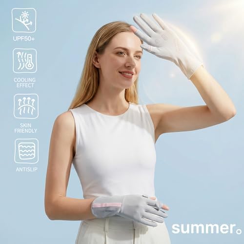 Women Sun Gloves UV Protection, Driving Gloves, Touchscreen Full Finger - 5