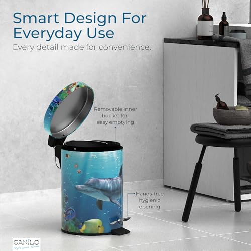 Caneca de Basura Sanilo Pequeña para Baño con Tapa 1.3 galones miniatura 4