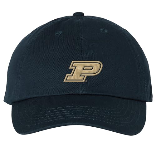 HT508 - Purdue Boilermakers Primary Logo Dad Hat - One Size - Black
