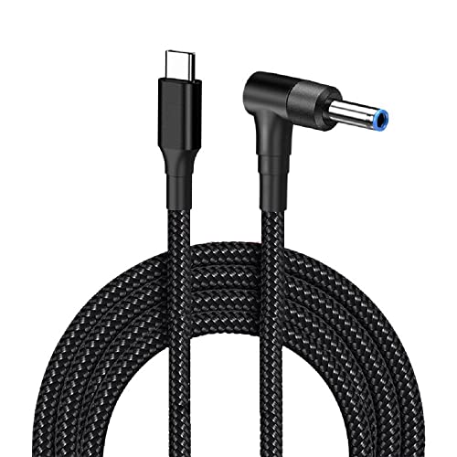 Tpenod USB C to 4.5mm Laptop Charging Cable, USB Type C Male to DC 4.5 x 3.0mm Converter Cord, 6.5ft 100W PD Power Charger Cable for Pavilion Spectre Chromebook HP,Stream 11 13 14 15