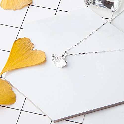 Collier ginkgo en argent sterling, le cadeau idéal