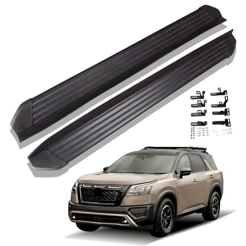 Running Boards & Steps for Nissan Pathfinder 2022-2025 Aluminum Side Steps with Brackets, 2 PCS Black Running Boards Right Left Side Step Rail Nerf Bars for Nissan Pathfinder 2022 2023 2024 2025 by SKOUIO - Used condition - US$202.68