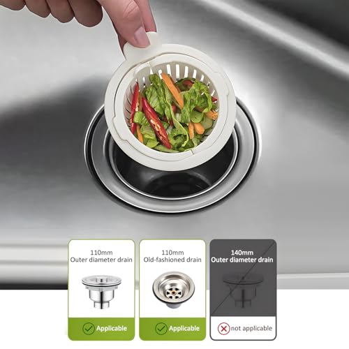 Colador para fregadero de cocina plástico 2 piezas miniatura 6