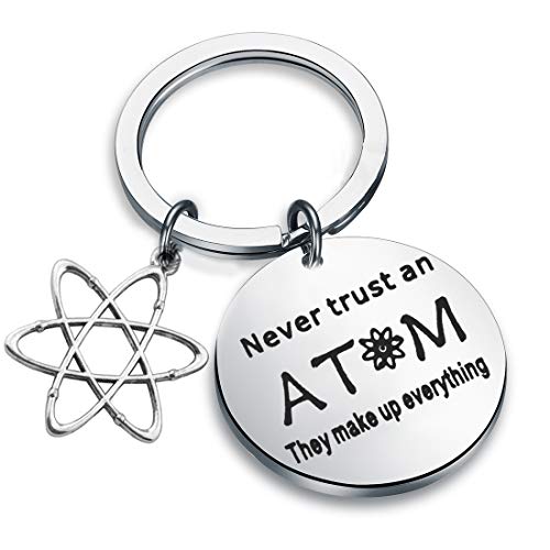FUSTMW Atomic Science Symbol Keychain Chemistry Scientist Physicist Chemist Teacher