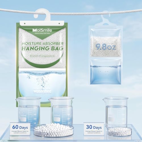 Image of Large Capacity Moisture Absorbers, 17.5oz., Fresh Scent Closet Dehumidifier Bags, Odor Eliminator & Humidity Absorber, Humidity Packs for Bathroom, Bedroom, Basement, Car, RV & Boat, 3 Pack