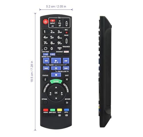 AULCMEET N2QAYB001114 N2QAYB001113 Ersatzfernbedienung Kompatibel mit Panasonic 4K Ultra HD 3D Blu-Ray Recorder DMR-UCB70 DMR-UBC90 DMR-UBS80 DMR-UBS90 DMR-UBC80 DMR-UBC90EG-2TB