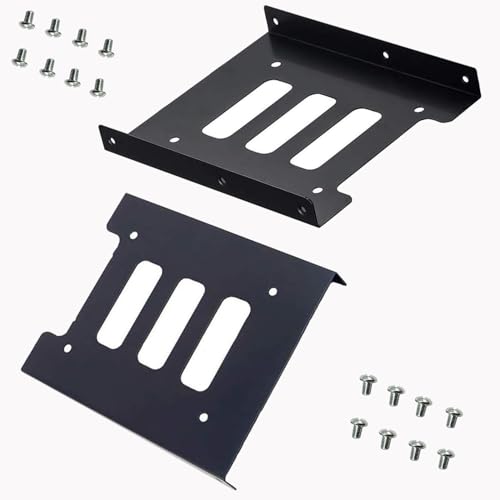 ECKDZMY SSD Bracket 2.5 to 3.5 Mounting Bracket Hard Disk Adapter (2 Pack) (Black)