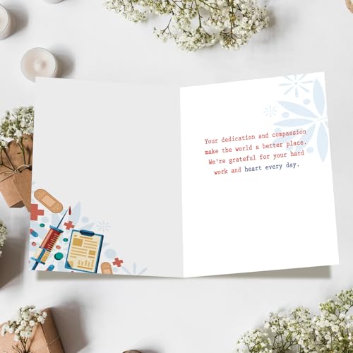 FANCYLUCKY Nurses Week Thank You Card, Nurses Appreciation Gifts for Healthcare Medical Staff, Thank You Gifts for International Nurses Day