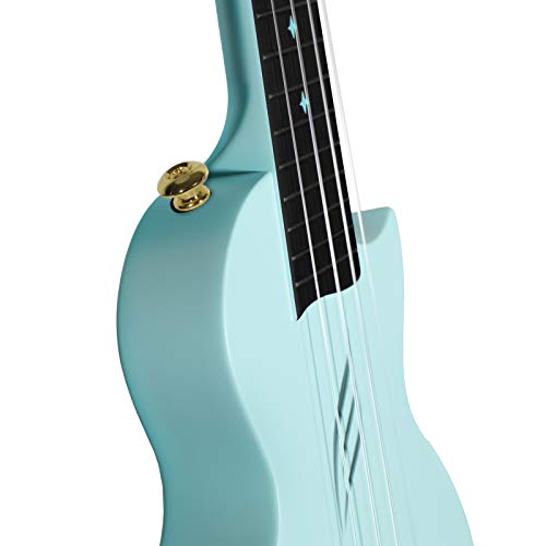 Soprano Ukulele Enya Nova U Mini 21" –Carbon Fiber Travel Ukulele–With Beginner Kit Includes Semi-Hard Case, Strap, Capo, And Strings (Blue) #TOP4
