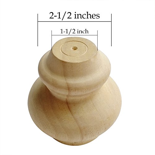 Btibpse 4'' Furniture Legs Wooden Unfinished Bun Feet For Sofa, Chair, Loveseat, Ottoman, Dresser Foot Set Of 4 #TOP3