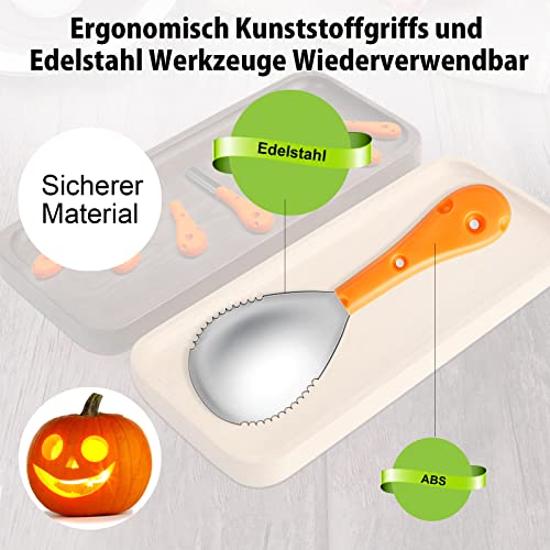 Kürbis-Schnitzset T98 für Halloween 7-teiliges Set für DIY-Dekoration