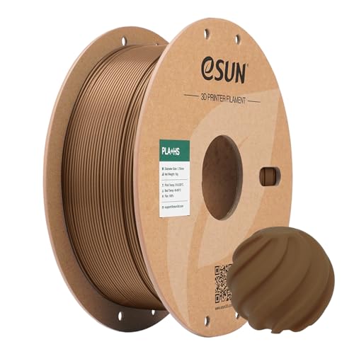 Image of eSUN High Speed PLA+ Filament 1.75mm, 3D Printer Filament Speedy PLA Plus for Fast Printing, Dimensional Accuracy + /- 0.03mm, 1KG Cardboard Spool 3D Printing Filament for 3D Printers, Brown