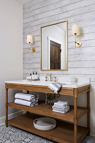 393" X17.7 Wood Peel And Stick Wallpaper Grey White Wood Wallpaper Shiplap Self-Adhesive Wallpaper Removable Wood Wallpaper Vintage Wood Contact Paper For Wall Covering Furniture Vinyl Roll #TOP3