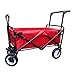 Produktbild HLL Tragbare Folding Garden Trolley Wagen Heavy Duty Trolley Wagon Multi-Funktions-Einkaufswagen für Outdoor-Camping-Strand Pull-LKW mit 4 Rädern, Rot, Belastung: 80 kg