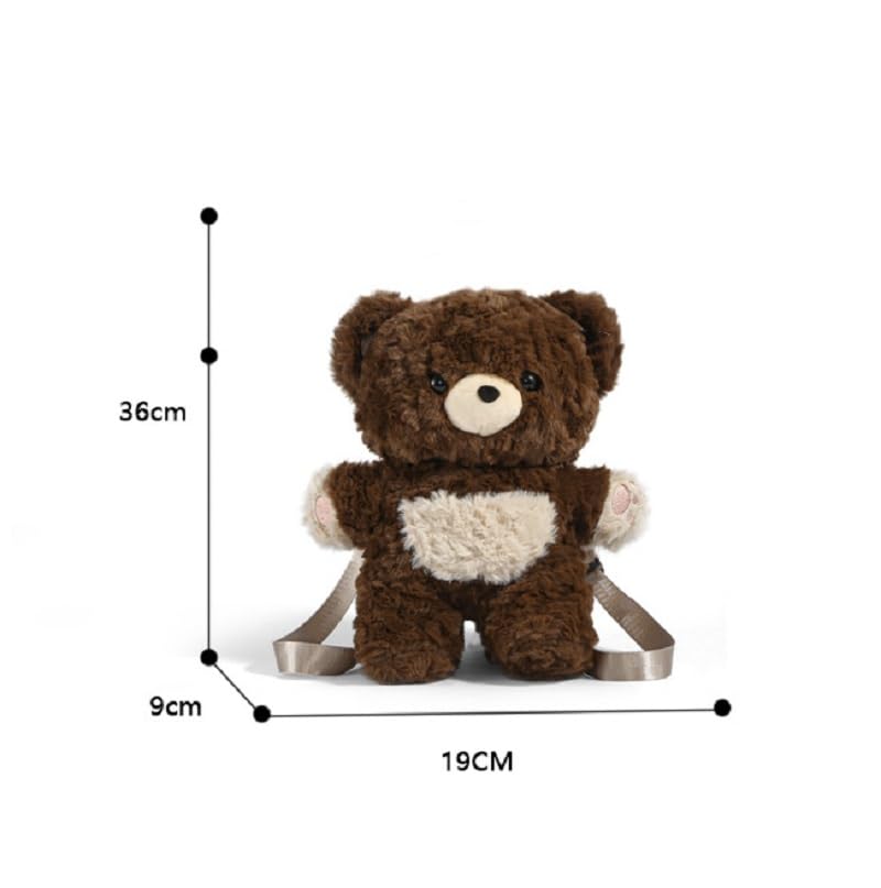 Image of Women Animal Teddy Bear Plush Backpack with Adjustable Straps (Bear Bag)