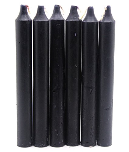 Govinda - Taper Candle 6 Inch - Black- Pack of 36