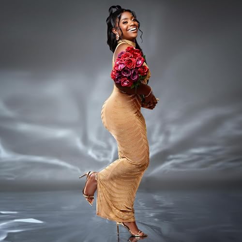 Nagfar Women Rhinestone and Sequin Birthday Party Sexy Club Night Out Holiday New Years Formal Dress3