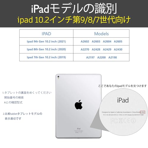 Gexmil ケース iPad 10.2 インチ,9/8/7世代通用 (2021/2020/2019) 高級レザー製 ペン収納,衝撃防止 保護ケース 耐衝撃性 軽量 防指紋,オートスリープ/ウェイク,ブラック