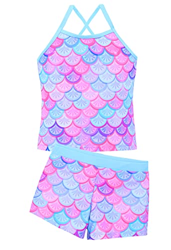 Akokvlar Girls Two Piece Bathing Suit Swimsuit Tankini Swimwear with Boyshort3