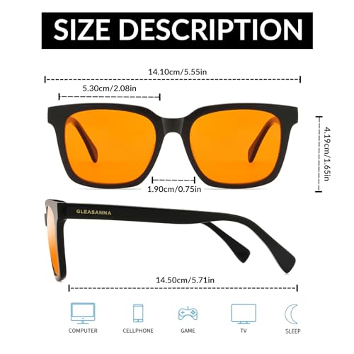 Image of 99.9% Blue Light Blocking Glasses, AR Coating, Computer Screens Gaming for Men Women, Stop Eyestrain, Better Sleep