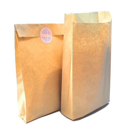 Amsthow Paper Sandwich Bags 6x9.5x1.6 Kraft 50 Pack