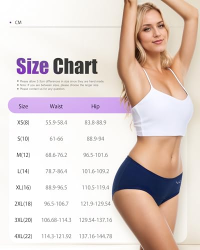 Tanstc Mutande Mestruali Donna Cotone, Bikini Costume Da Bagno Mestruale, Slip Da Ciclo Assorbente, Lavabile E Riutilizzabile, Swimwear Period Panties Donna, Nero+Navy+Grigio, 3 Pack, S - 8