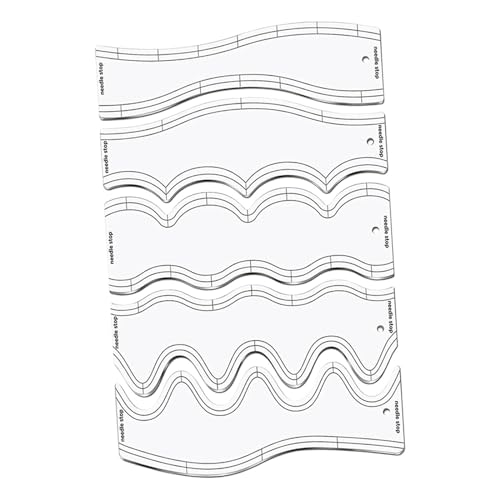 CarpNettore 5X Quilting Rulers Quilting Ruler Clear Quilting Stencils Wavy Edge Rulers
