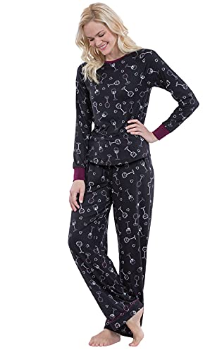 PajamaGram Petite Pajamas for Women - Womens Petite Pajama Sets, Black, MDP
