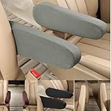 1 Pair Car Armrest Covers for Front Seat, Durable Car Arm Rest Padded Cover, Armrest Covers for Trucks/SUVs/Sedans/Van, Anti-Scratch Armrest Cover Replacement (Grey