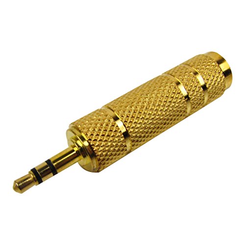 Musiclily Audio Adattatore Stereo Jack 3.5Mm Maschio A 6.35Mm Femmina, Oro (2 Pezzi)