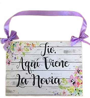 Cartel Aquí Viene la Novia para Bodas