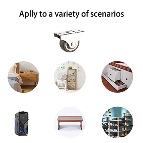 Aonmtoan 8Pcs 1 Inch Caster Wheels Rigid Fixed Non Swivel Casters, Top Plate Fixed Caster, Tpe Rubber Casters (8, 1 Inch) #TOP6