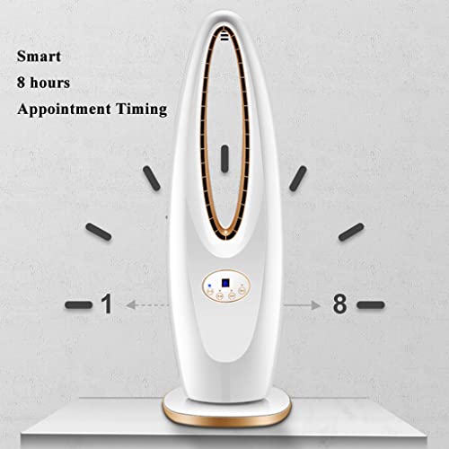 Bladeless Fan, Household Quiet Swing Head Remote Control Tower Fan, Floor Air Circulation Fan, Quiet Cooling, Portable Oscillation Tower Fans, For Bedroom Home Office Desktop ( Color : White+Gold , Si #TOP7