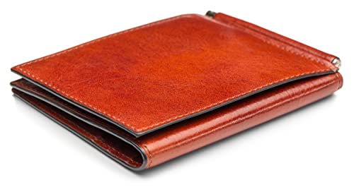 Bosca Men's Wallet, Old Leather Money Clip with Card Case Pocket, Designed For Front Pocket, Gift Packaging, Cognac Brown4