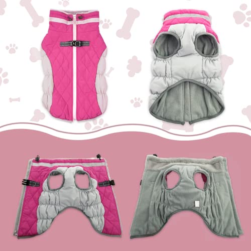 Image of Lelepet Dog Coat Warm Dog Winter Coat Waterproof Dogs Jacket with Harness | Reflective Pet Fleece Vest Zip-Up Cold Weather Coats for Extra Large Dogs Turtleneck & Windproof Padded Coats Great Dane 3XL
