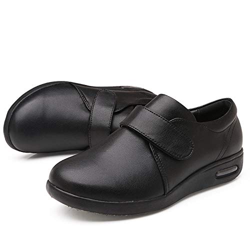 Nwarmsouth Viscoélastique Elargissement Chaussons,Chaussures de gonflement du Pied Thumb Valgus, Chaussures diabétiques ajustables-43_ Noir,Pantoufle Santé pour âgées Pieds Cover